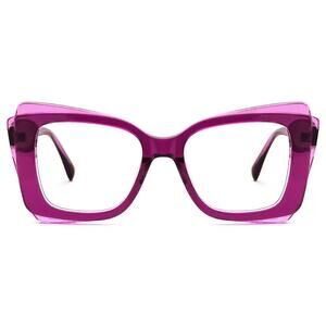 Cheyenne - Rectangle Purple Pink Eyeglasses Frames w/ Clear Lenses